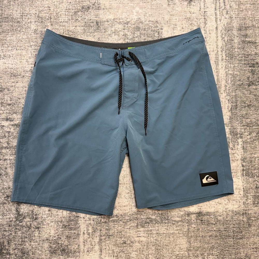 Quiksilver Boardshorts Mens 38 Blue Swim Shorts High Line Dryflight Beach Surf